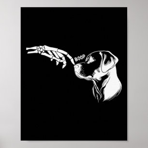 Dog Lover Skeleton Hand Boop Funny Halloween Labra Poster