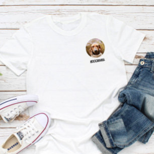 Dog Lover Small Custom Photo Circle and Your Text T-Shirt