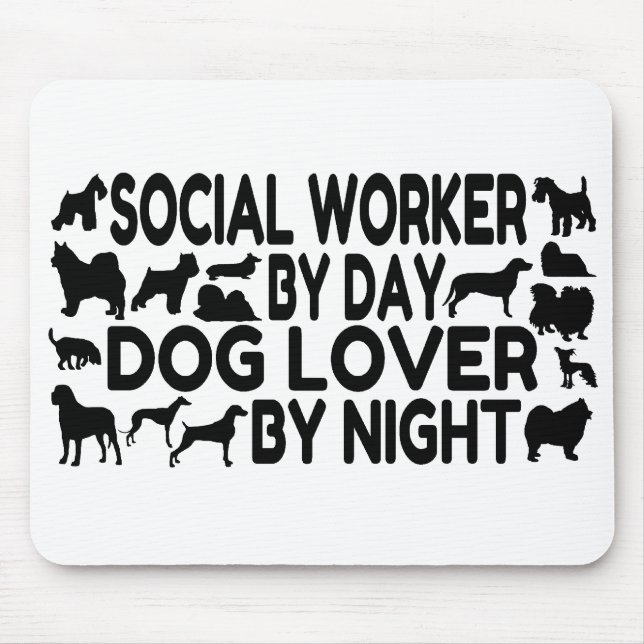 Dog Lover Social Worker Mouse Mat (Front)