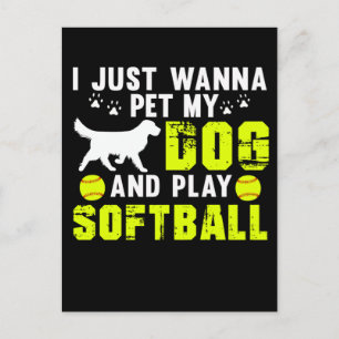 Dog lover Softball Player Postcard