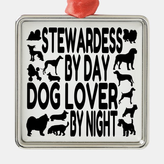 Dog Lover Stewardess Metal Tree Decoration (Front)