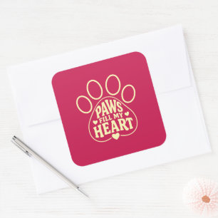 Dog Lover Sticker - Paw Print Typography