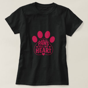 Dog Lover T-Shirt - Paw Print Gift for Dog mum