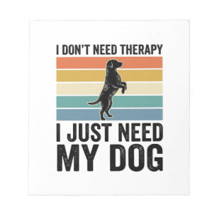 Dog Lover Therapy Quote Vintage Engraving Design_1 Notepad