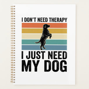 Dog Lover Therapy Quote Vintage Engraving Design_1 Planner