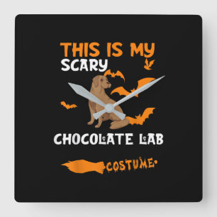 Dog Lover This Is My Scary Chocolate Lab Costume Square Wall Clock