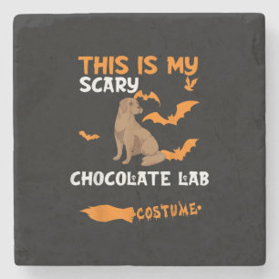 Dog Lover This Is My Scary Chocolate Lab Costume Stone Coaster
