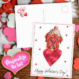 Dog Lover Valentine Gift French Mastiff Holiday Postcard