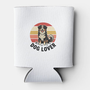 Dog Lover Vintage Engraving Cute Dog Sunset Design Can Cooler