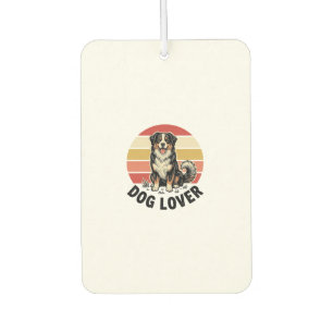 Dog Lover Vintage Engraving Cute Dog Sunset Design Car Air Freshener