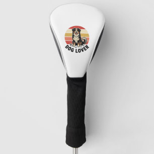 Dog Lover Vintage Engraving Cute Dog Sunset Design Golf Head Cover