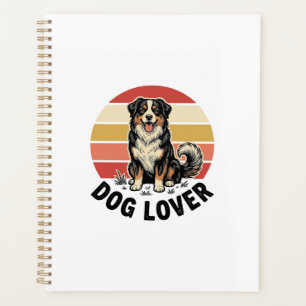 Dog Lover Vintage Engraving Cute Dog Sunset Design Planner