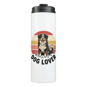 Dog Lover Vintage Engraving Cute Dog Sunset Design Thermal Tumbler