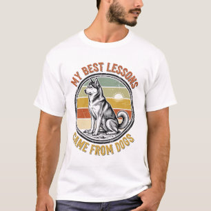 Dog Lover Vintage Shirt with Wise Husky Engraving_
