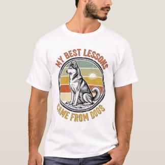 Dog Lover Vintage Shirt with Wise Husky Engraving_