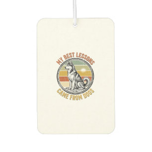 Dog Lover Vintage Shirt with Wise Husky Engraving_ Car Air Freshener