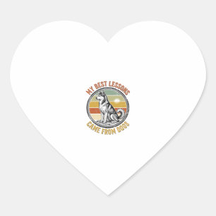Dog Lover Vintage Shirt with Wise Husky Engraving_ Heart Sticker