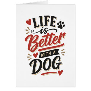 Dog Lover Wall Art - Life is Better with a Dog Red
