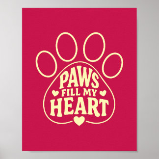 Dog Lover Wall Art- Paw Print Typography Pet Owner