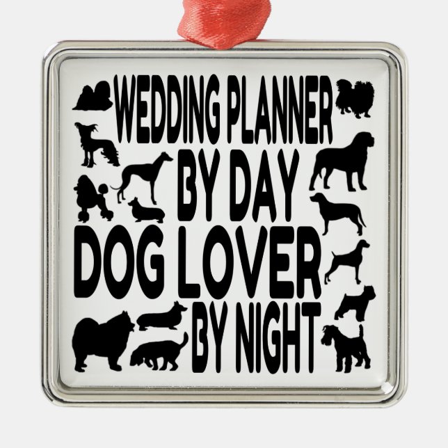 Dog Lover Wedding Planner Metal Tree Decoration (Front)
