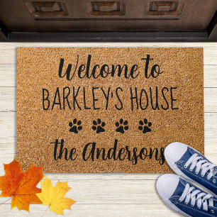 Dog Lover Welcome Personalised Pet Paw Prints Doormat