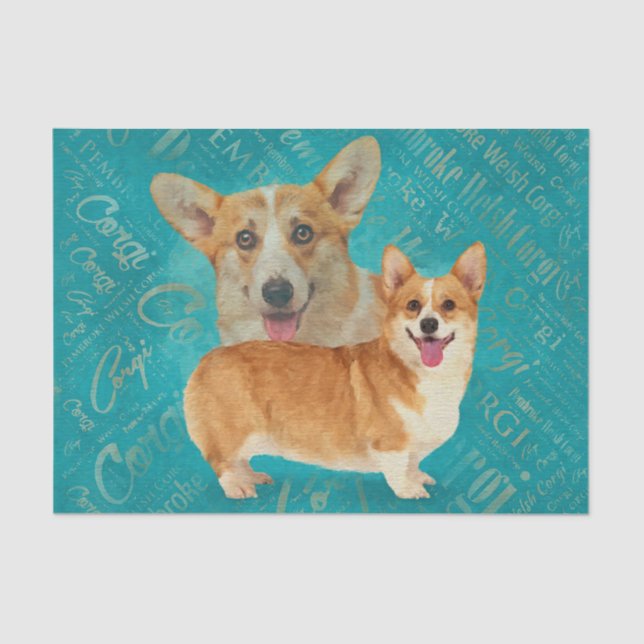 Dog Lover Welsh Corgi Dog Art Tissue Paper (Front)