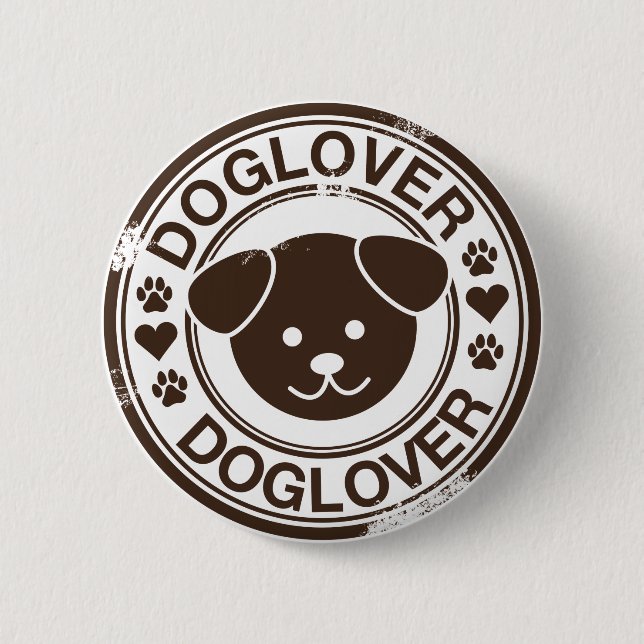 Dog Lover with puppy face 6 Cm Round Badge (Front)