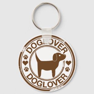 Dog lover with puppy key ring