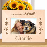 Dog Lover - WOOF - Personalised Wooden Picture Etched Frames<br><div class="desc">Capture the timeless bond between you and your furry friend with our beautifully crafted etched wood frame. Perfect for any dog lover, this frame is designed to celebrate the unbreakable connection with your canine companion. Features Charming Design: This delightful frame features the heartwarming phrase, "You had me at WOOF, "...</div>