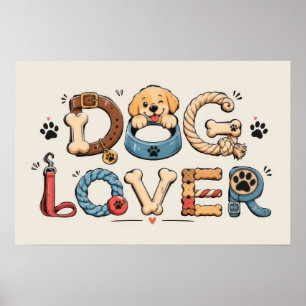 Dog Lover Word Art Poster
