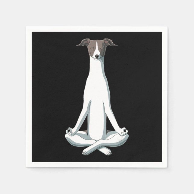 Dog Lover | Yoga Italian Greyhound Napkin (Front)