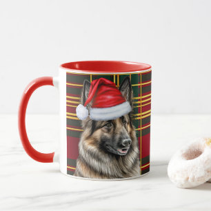 Dog Lover's Belgian Tervuren Holiday Plaid Mug
