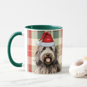 Dog Lover's Bergamasco Holiday Plaid Mug