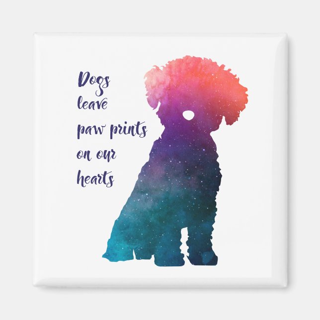 Dog lovers Bichon Frise style contemporary print Magnet (Front)