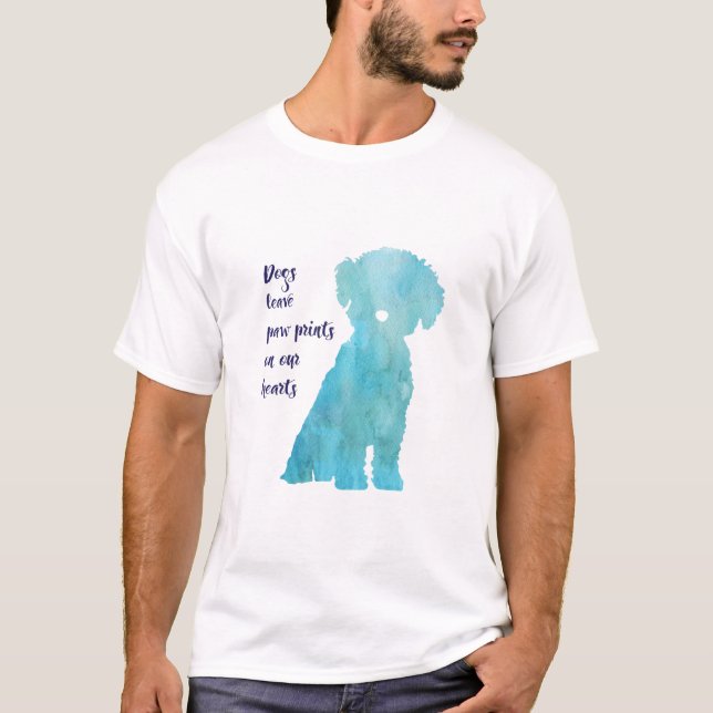 Dog lovers Bichon Frise style contemporary print T-Shirt (Front)