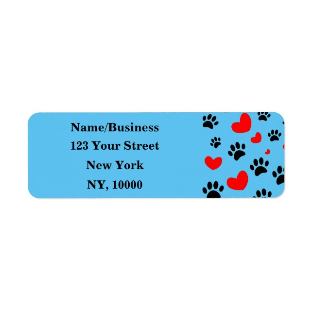 Dog Lovers Black Paw Prints Red Hearts Pattern (Front)