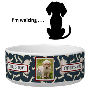 Dog Lovers Bone to Pick Photo Name      Bowl