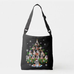 Dog Lovers Bulldog Christmas Tree Ornaments Crossbody Bag