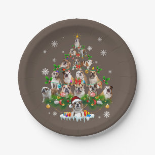 Dog Lovers   Bulldog Christmas Tree Ornaments Paper Plate