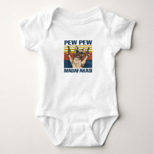 Dog Lovers   Bulldog Pew Pew Madafakas Baby Bodysuit