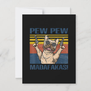 Dog Lovers   Bulldog Pew Pew Madafakas Thank You Card