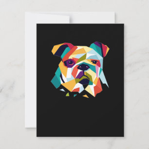 Dog Lovers   Bulldog Polygonal Abstract Graphic Thank You Card