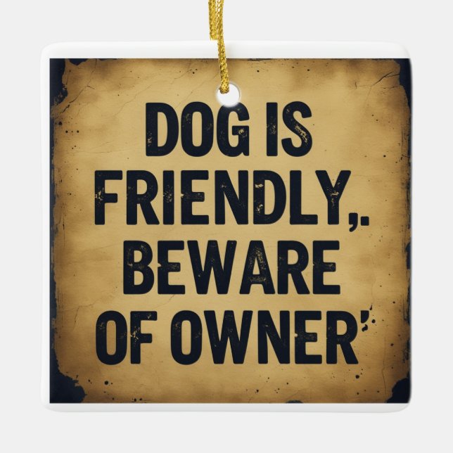 Dog lovers  ceramic ornament (Front)