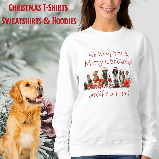 Dog Lovers Christmas, Add Name Sweatshirt (Dog Lovers Christmas Add Name Sweatshirt)