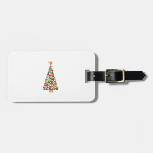 Dog Lovers Cute and Funny Dog Paws Prints Tree Chr Luggage Tag