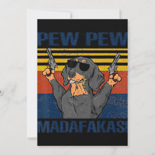Dog Lovers Dachshund Pew Pew Vintage Thank You Card