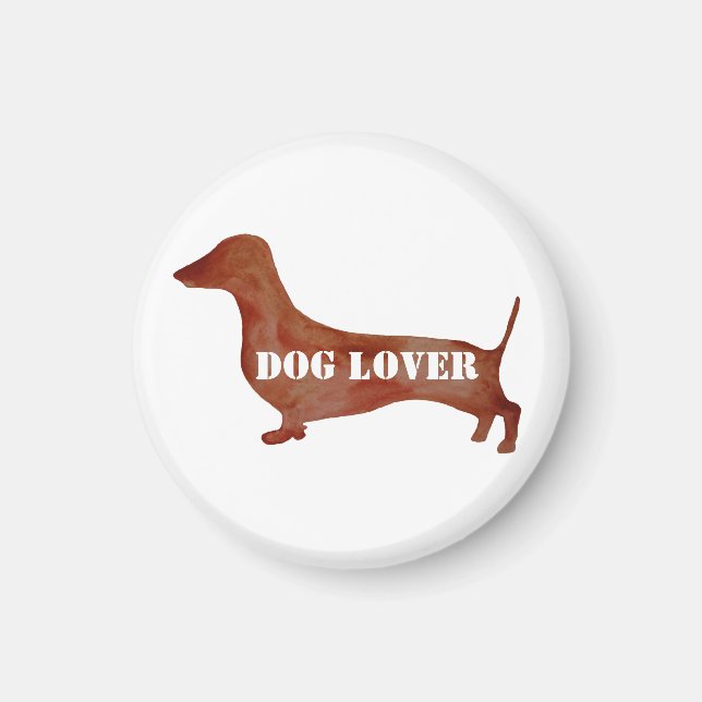 Dog Lovers Dachshund Small, 3.2 Cm Round Magnet (Front)