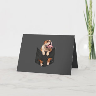 Dog Lovers English Bulldog In Your Pocket Dogs Holiday Card
