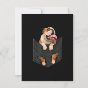 Dog Lovers   English Bulldog In Your Pocket Dogs Thank You Card