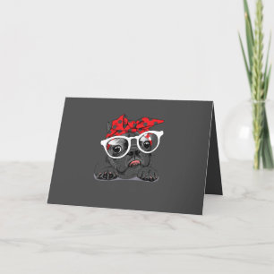 Dog Lovers   French Bulldog Portrait In A Headband Holiday Card